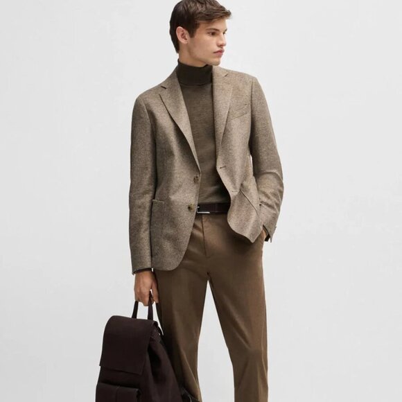 NEW Boss C Hanry J Slim Fit Jersey Wool Blend Suit Jacket Size 46R